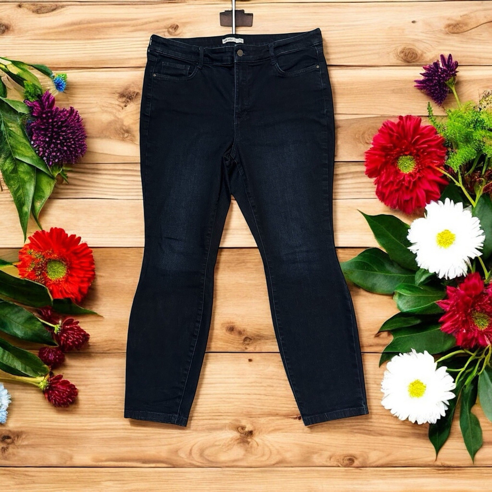 Nine West Skinny Jeans Womens 16 BLUE Denim High-Rise Jeans 28” Inch Inseam